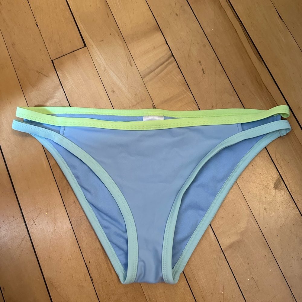 Xhilaration Light Blue and Lime Bikini Bottom